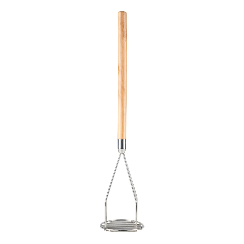 Browne Round Potato Masher, Stainless Steel, Wood Handle