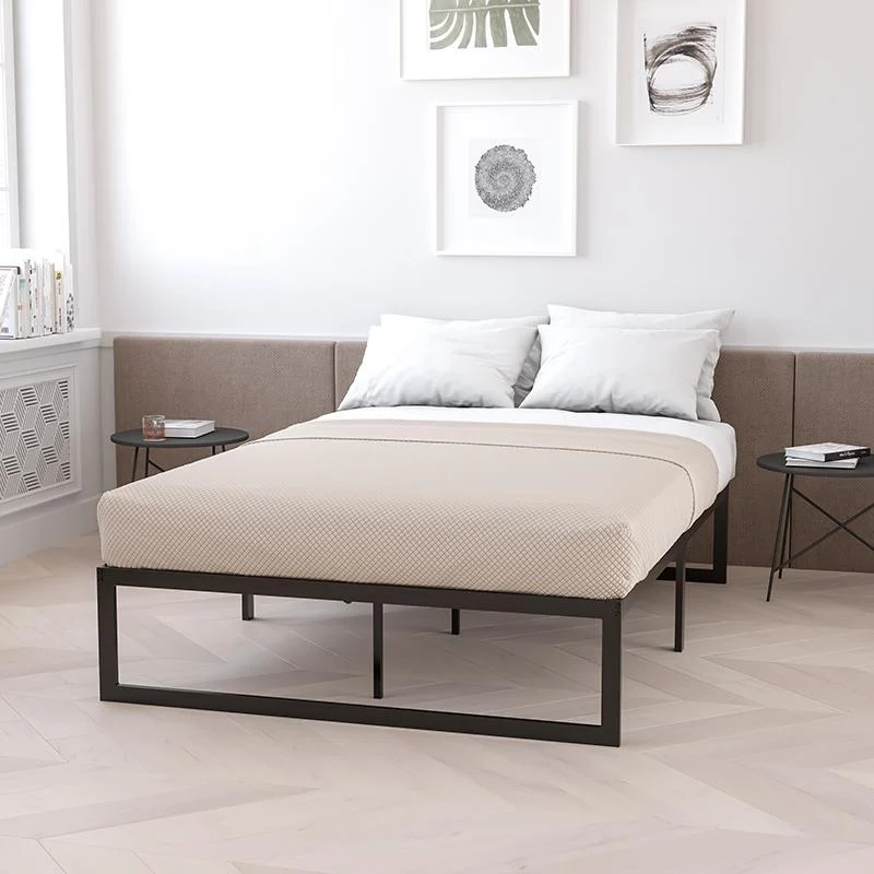14 Inch Metal Platform Bed Frame With 10 Inch Pocket Spring Mattress In A Box (No Box Spring Required) - Queen By Flash Furniture | Beds | Modishstore - 1