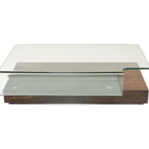 13" Elm Veneer and Glass Coffee Table By Homeroots | Coffee Tables | Modishstore
