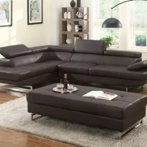 124" X 94" X 36" Brown Sectional LAF By Homeroots | Sectional | Modishstore