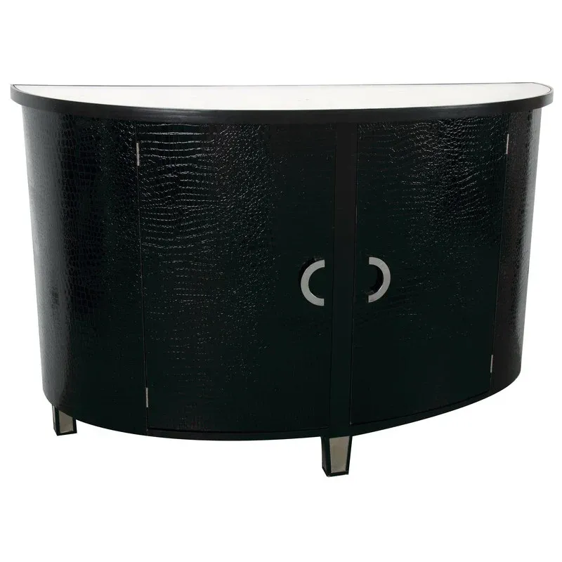 A&B Home Black & White Semi Round Cabinet | Cabinets | Modishstore