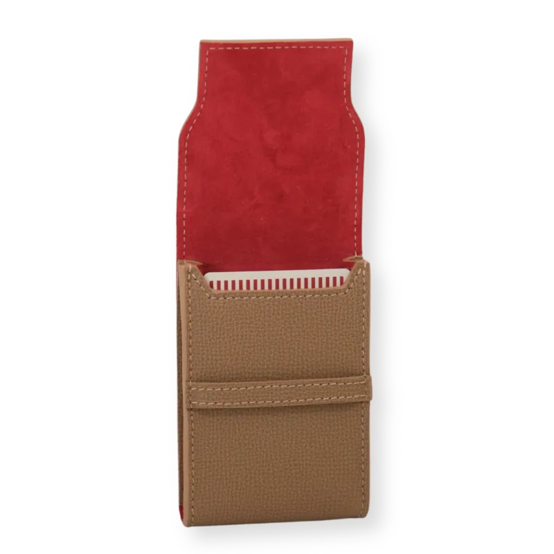 Red interior and tan exterior playing card set gift and case