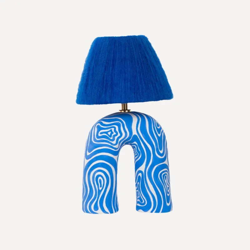 'You' Table Lamp - Cobalt Swirl