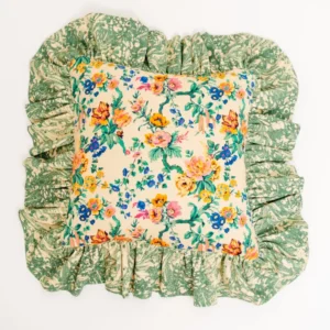 "Frilly Fancy" cushion in Fern green